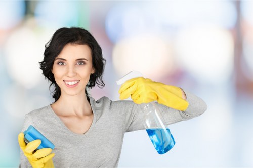 Professional office cleaners maintaining desks and shared spaces in Finchley