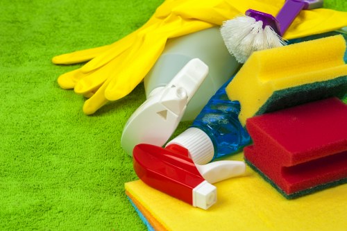 Cleaning dust and residue after building work in a kitchen
